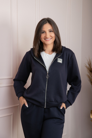 Compleu dama casual-sport bleumarin cu gluga Josie [1]