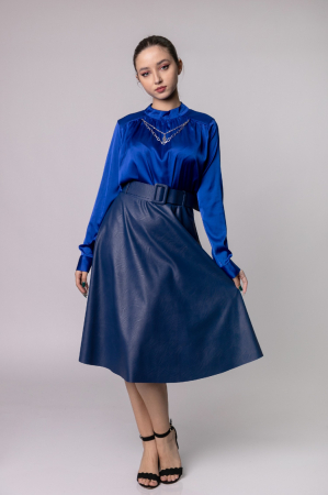 Fusta clos albastra din piele ecologica [2]