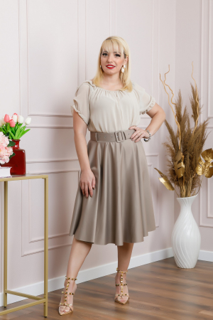Fusta clos Annie cu curea in talie - Gri [3]