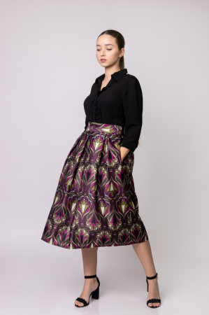 Fusta clos cu imprimeu mandala roz [2]