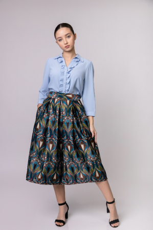 Fusta clos cu imprimeu mandala turcoaz [0]