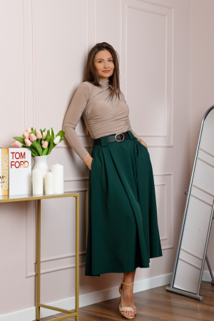 Fusta clos lunga Marissa cu buzunare functionale - Verde [3]
