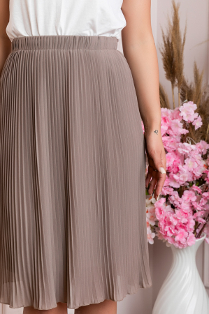 Fusta gri plisata din voal cu talie elastica [1]