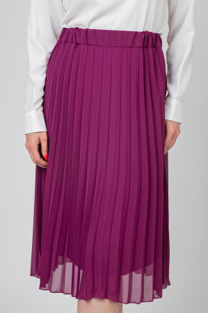 Fusta magenta din voal cu elastic in talie [2]