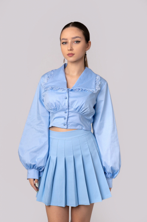 Fusta mini plisata bleu [2]