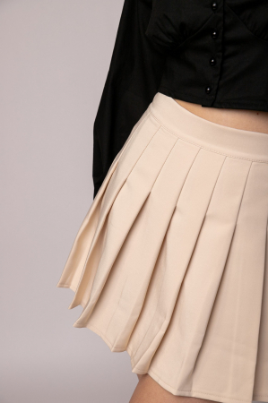 Fusta mini plisata crem [1]