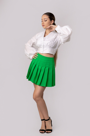 Fusta mini plisata verde [3]