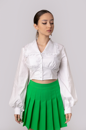 Fusta mini plisata verde [2]