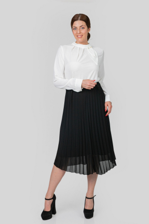 Fuste - Fusta neagra din voal cu elastic in talie