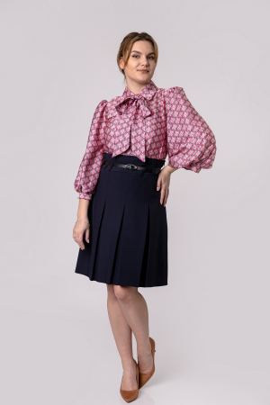 Fusta office bleumarin cu pliuri [3]