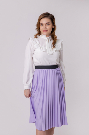 Fusta plisata Luna cu elastic in talie - Lila [3]