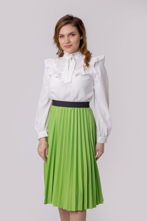 Fusta plisata Luna cu elastic in talie - Verde praz [3]