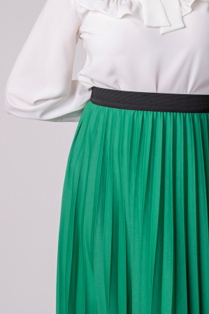 Fusta plisata Luna cu elastic in talie - Verde smarald [1]