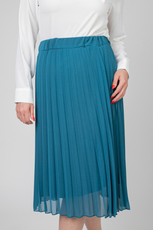 Fusta turcoaz din voal cu elastic in talie [2]