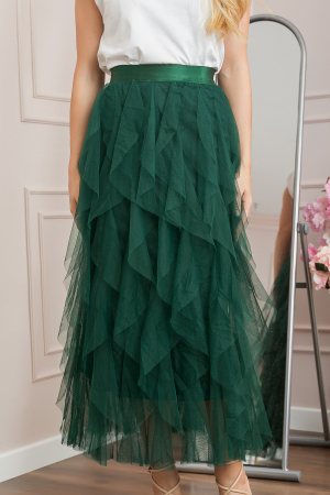 Fusta verde cu volane din tulle [1]
