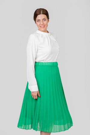 Fusta verde din voal cu elastic in talie [1]