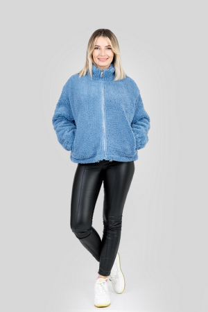 Geaca bleu din blanita sintetica [3]