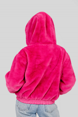 Geaca ciclam din blanita sintetica cu gluga [2]