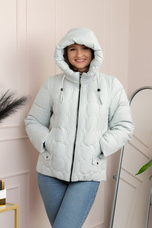 Geaca matlasata Alyssa cu gluga nedetasabila - Bleu [2]