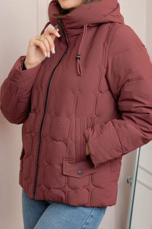 Geaca matlasata Alyssa cu gluga nedetasabila - Caramiziu [1]