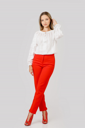 Ie traditionala alba cu motiv geometric alb Gratiela 02 [3]