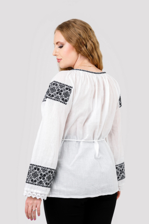 Ie traditionala alba cu motiv geometric negru Elisabeta [2]