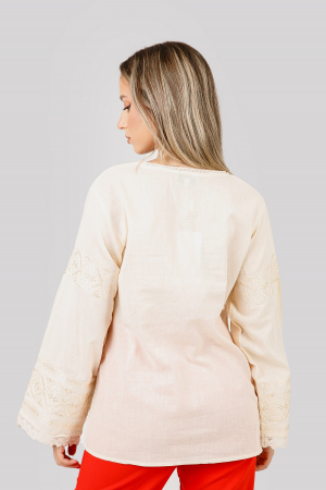 Ie traditionala crem cu motiv geometric auriu Ava 02 [2]