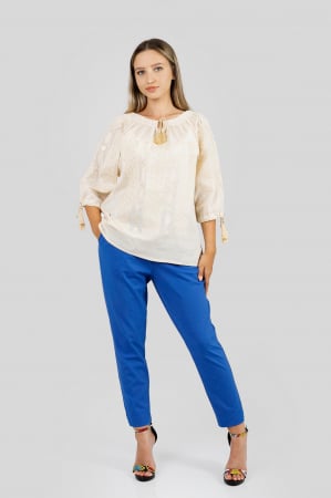 Ie traditionala crem cu motiv geometric auriu Daiana 01 [3]