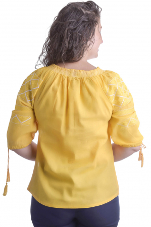 Ie traditionala galbena cu motiv geometric galben Cipriana [2]