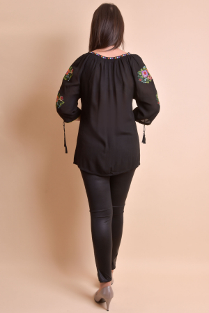 Bluza neagra cu motiv multicolor Ela 02 [8]