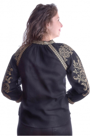 Bluza neagra cu motiv auriu Tereza [2]