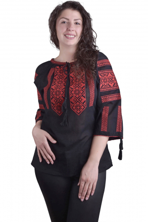 Bluza neagra cu motiv rosu Marta [3]