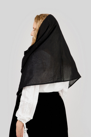 Marama traditionala neagra cu broderie geometrica neagra Otilia 01 [2]
