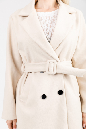 Palton elegant ecru cu centura in talie [1]