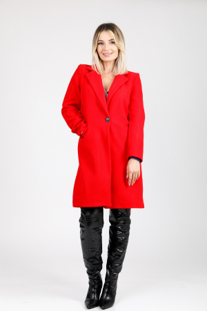 Palton elegant rosu cu un nasture [3]