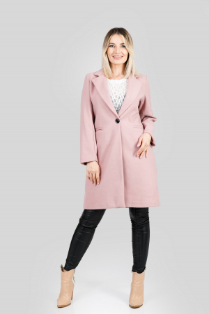 Palton elegant roz cu un nasture [3]