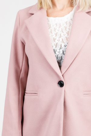 Palton elegant roz cu un nasture [1]