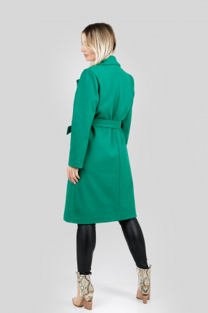 Palton elegant verde cu centura in talie [2]