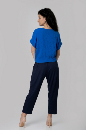 Pantaloni bleumarin casual cu buzunare [2]