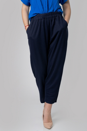 Pantaloni bleumarin casual cu buzunare [1]
