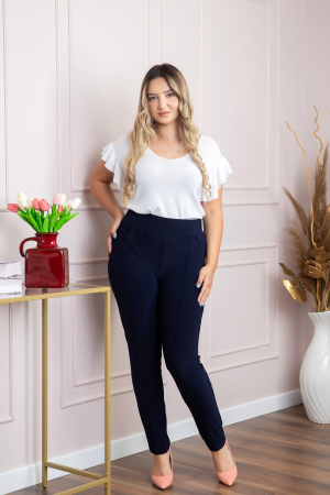 Pantaloni bleumarin elastici cu buzunare functionale [3]