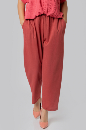Pantaloni caramizii casual cu buzunare [2]