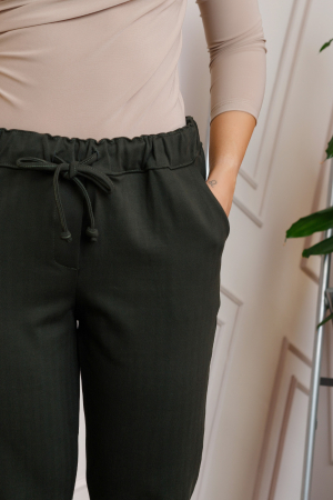Pantaloni casual Kayla cu buzunare laterale si snur reglabil - Gri [1]