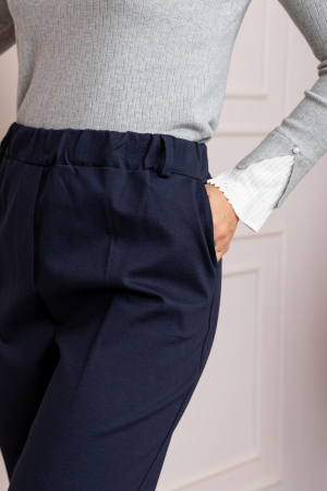 Pantaloni dama bleumarin cu talie elastica Marceline [1]