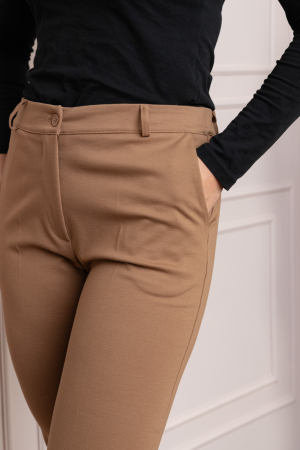 Pantaloni dama camel cu croi drept Janine [1]
