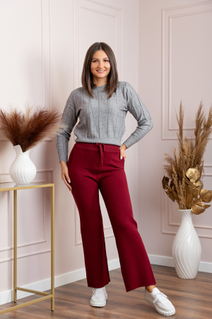 Pantaloni dama grena cu casmir si croi drept Giselle [3]
