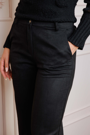 Pantaloni dama negri din piele intoarsa ecologica Marion [1]
