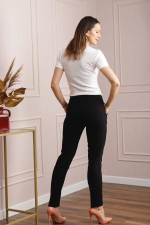 Pantaloni eleganti negri cu buzunare functionale [3]