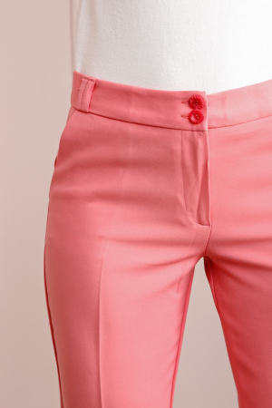 Pantaloni eleganti roz cu buzunare functionale [2]