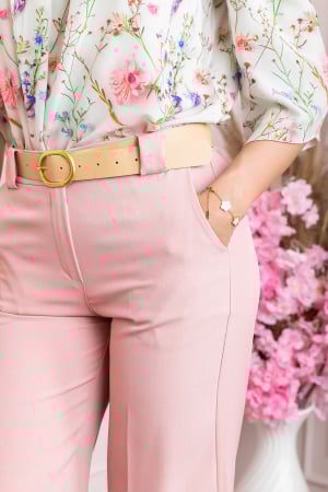 Pantaloni evazati Rafaella cu buzunare functionale - Roz [1]